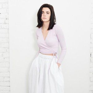 Amomento Lilac LS Wrap Tee